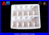 plateau en plastique de boursouflure de 2ml 10 fioles, blanc en plastique de plateaux de fiole de médicament