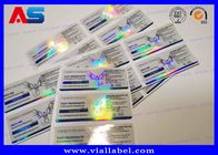 Labels adaptés aux besoins du client de bouteille de stéroïde anabolisant, autocollants en verre 10ml d'hologramme de la fiole 3D