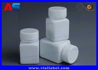 Bouteilles de pilule 50ml en plastique blanches de pharmacie avec la forme carrée de couvercle à visser