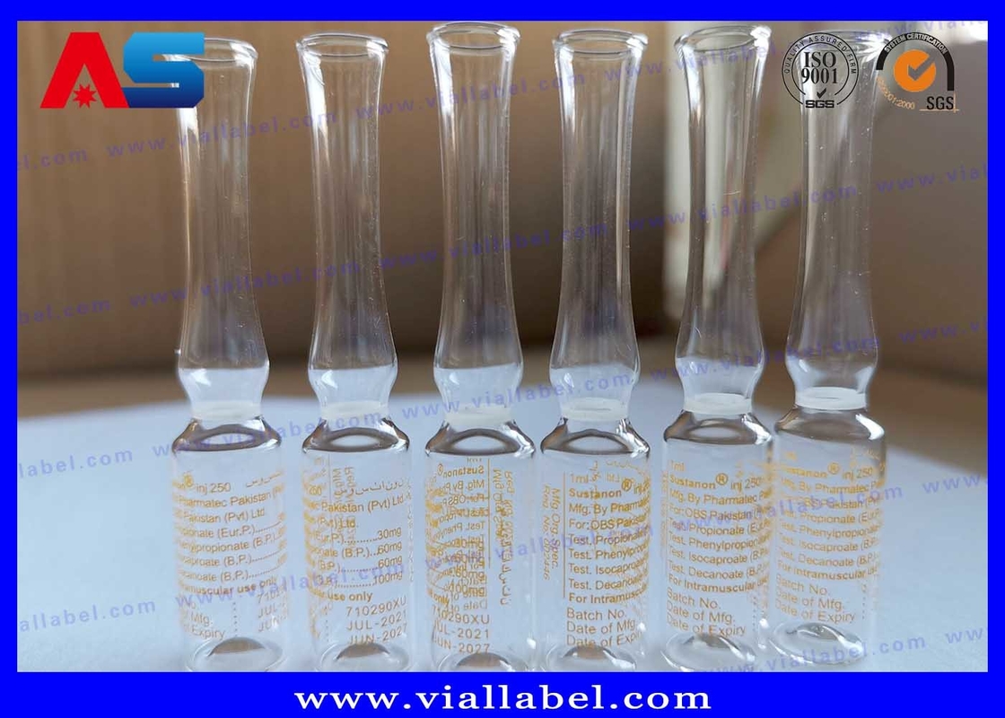 Injection de impression faite sur commande Mini Clear Glass Ampoules 1ml 2ml 3ml 5ml 10ml 20ml
