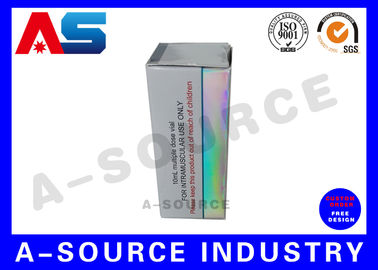 Les boîtes de empaquetage de papier de la fiole 10ml, boîte de fiole de papier de l'hologramme 10ml avec conçoivent Muscle Growth/testostérone en fonction du client