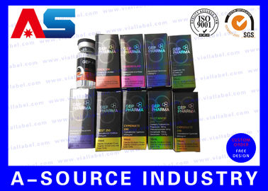 Peptide injectable Coloris personnalisés et logo imprimé boîte en papier revêtu 10 ml flacons boîtes d'emballage de musculation