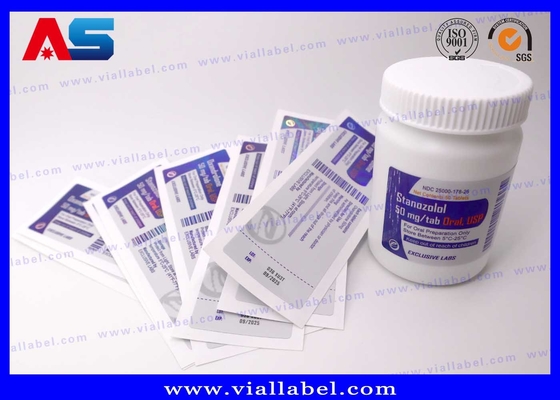 PP PET Plastique adhésif Bouteille de pilule Autocollant sur mesure Impression sur mesure étiquettes de bouteille