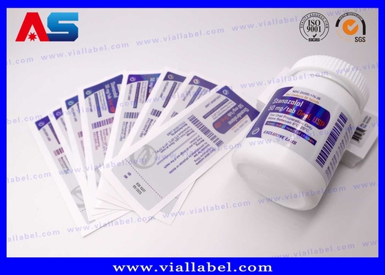PP PET Plastique adhésif Bouteille de pilule Autocollant sur mesure Impression sur mesure étiquettes de bouteille