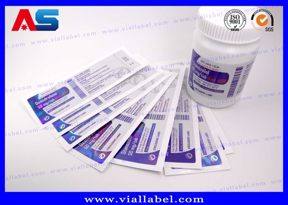 PP PET Plastique adhésif Bouteille de pilule Autocollant sur mesure Impression sur mesure étiquettes de bouteille