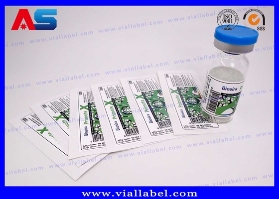 Étiquette du flacon à 10 ml en film de perle blanche CMYK Pour bouteilles injectables étiquettes personnalisées de bouteille de 10 ml