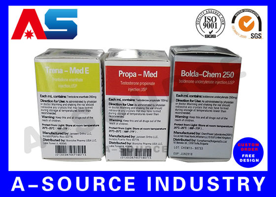 Boîtes personnalisées pour flacons ISO 9001 Pharma 10 ml pour le stockage, impression régulière pour flacons de peptides