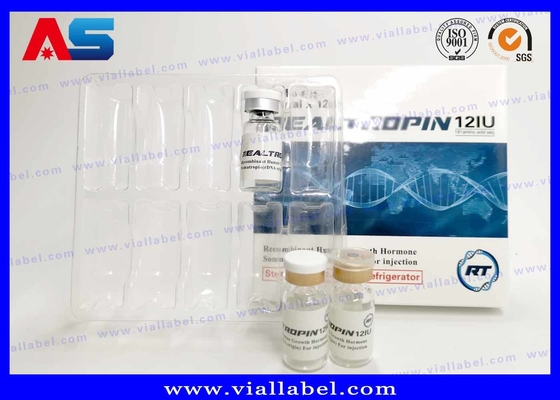 Conception pharmaceutique Impression Somatropina Hcg 2 ml Vial Boîte d'emballage Avec étiquette Boîte d'emballage en papier de musculation