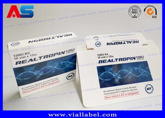 Conception pharmaceutique Impression Somatropina Hcg 2 ml Vial Boîte d'emballage Avec étiquette Boîte d'emballage en papier de musculation