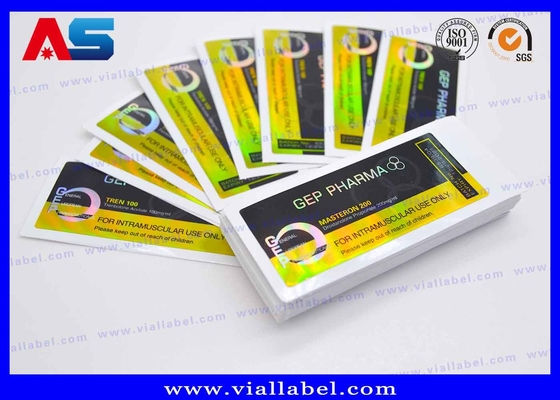 Étiquettes pour flacons de 10 ml Péptides adhésifs forts holographiques Étiquettes pour flacons pharmaceutiques 25x60 mm
