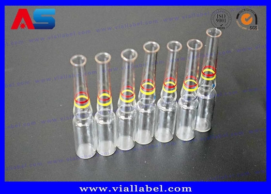 Ampoules en verre pharmaceutiques d'injection avec l'anneau vert/anneau jaune
