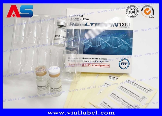 2ml / 3mL / 5mL / 10mL Emballage Hcg Étiquette de boîte en papier et ampoule en plastique sur mesure