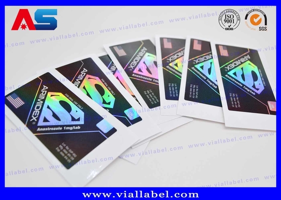Étiquettes holographiques adhésives fortes pour flacons de 10 ml, impression gratuite de design pour l'emballage de musculation