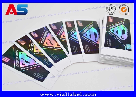 Étiquettes holographiques adhésives fortes pour flacons de 10 ml, impression gratuite de design pour l'emballage de musculation
