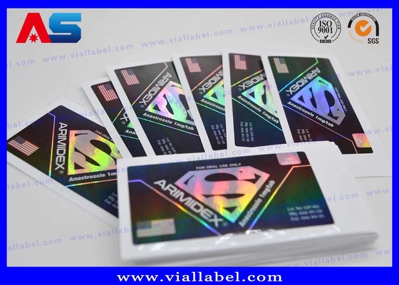 Étiquettes holographiques adhésives fortes pour flacons de 10 ml, impression gratuite de design pour l'emballage de musculation