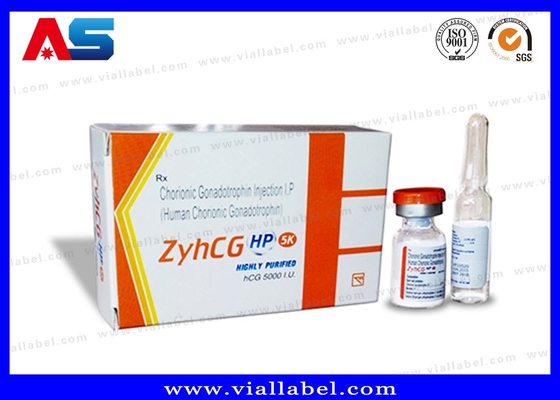 Boîte Hcg personnalisée et impression d'autocollant, flacon de 2 ml et ampoule de 2 ml