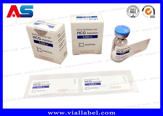 Boîte Hcg personnalisée et impression d'autocollant, flacon de 2 ml et ampoule de 2 ml