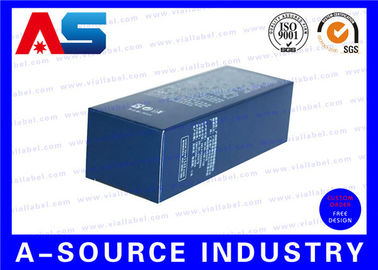 Boîte de stockage du flacon de 10 ml Carton papier finition mat bleu avec tache UV en braille Boîte de carton blanc