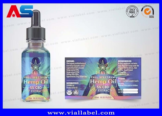 Pro CDB boîte de emballage et étiquette goutte-à-goutte d'huile d'ADN bouteille d'étiquette et usine d'impression de boîte