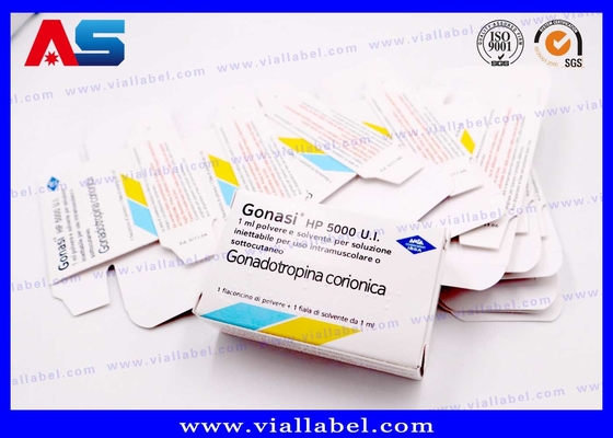 Bouteille en verre sur mesure Boîtes de flacons en papier 10 ml Pour Pregnyl Hcg Boîte d'emballage pharmaceutique