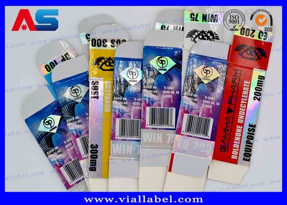 Boîtes de flacons de 10 ml personnalisées avec impression holographique et finition Matt Varnish