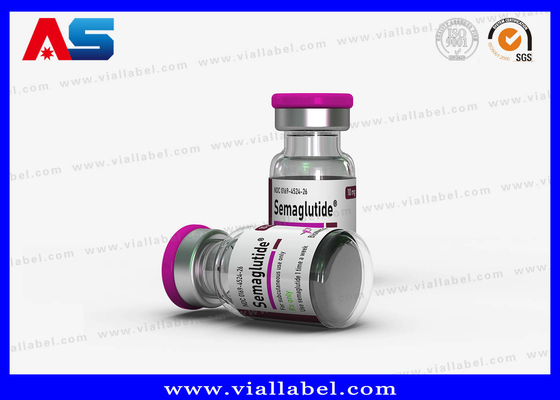 Étiquettes personnalisées de petites bouteilles de sémaglutide pour huiles injectables