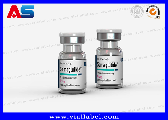Étiquettes personnalisées de petites bouteilles de sémaglutide pour huiles injectables
