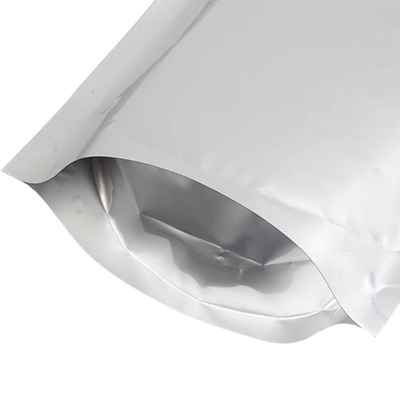 Sac en papier d'aluminium MOQ 100pcs Sac à fermeture à glissière en argent d'aluminium pour 50 comprimés
