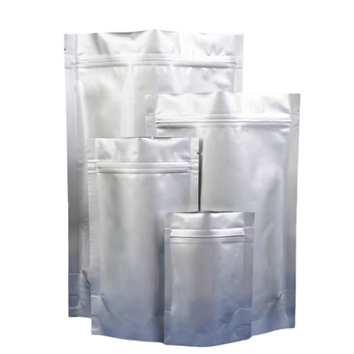 Sac en papier d'aluminium MOQ 100pcs Sac à fermeture à glissière en argent d'aluminium pour 50 comprimés