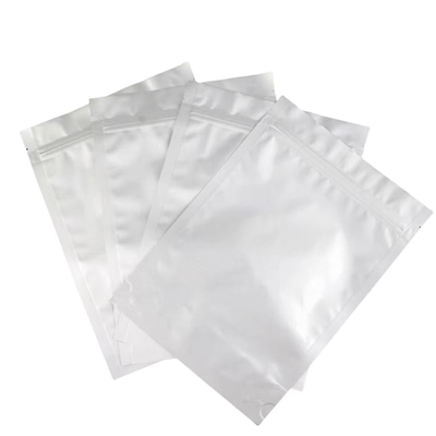 Sac en papier d'aluminium MOQ 100pcs Sac à fermeture à glissière en argent d'aluminium pour 50 comprimés