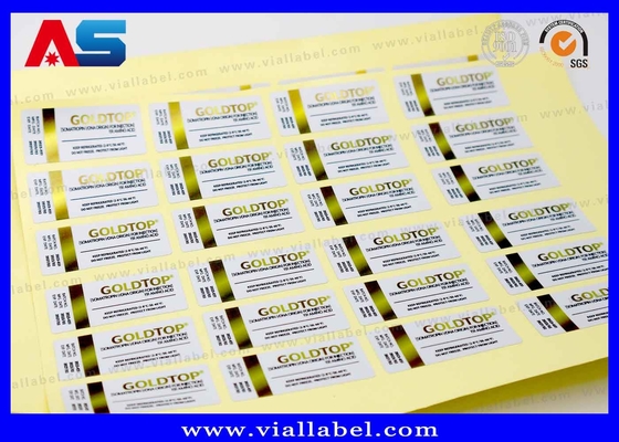 Étiquettes de flacons en feuille d' or 10 ml Emballage imprimé Bouteille imperméable à l' eau Étiquette adhésive forte 10 ml