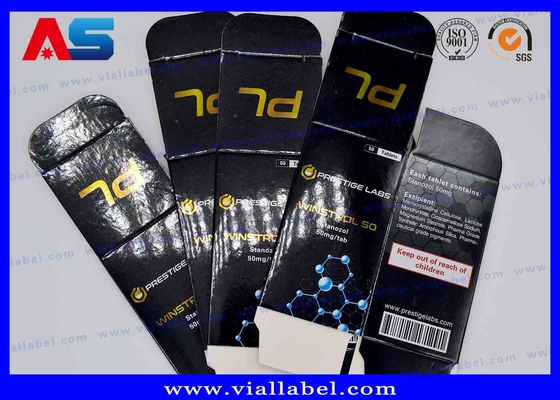 Boîte en papier en feuille d' or brillante comprimés en noir huile d' injection imprimée personnalisée 10 ml