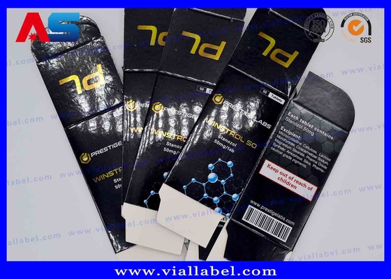 Boîte en papier en feuille d' or brillante comprimés en noir huile d' injection imprimée personnalisée 10 ml