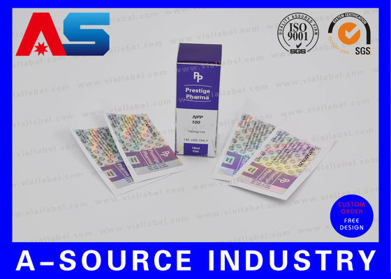 Autocollants adhésifs holographiques, étiquettes et boîtes avec nom de nouvelle entreprise personnalisé, adaptés aux flacons de peptides de 2 ml / 3 ml