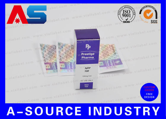 Autocollants adhésifs holographiques, étiquettes et boîtes avec nom de nouvelle entreprise personnalisé, adaptés aux flacons de peptides de 2 ml / 3 ml