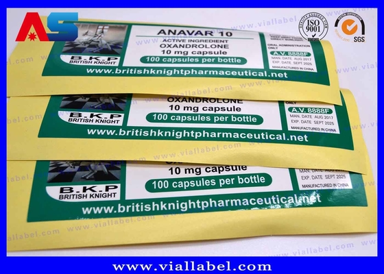 Étiquettes de petites bouteilles Britishhknight huile d'injection pharmaceutique étiquetage étanche et brillant