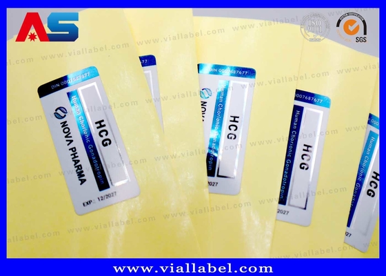 Étiquettes personnalisées pour flacons en verre Laminaison brillante pour médicaments Package HCG boîtes d'étiquette de flacon