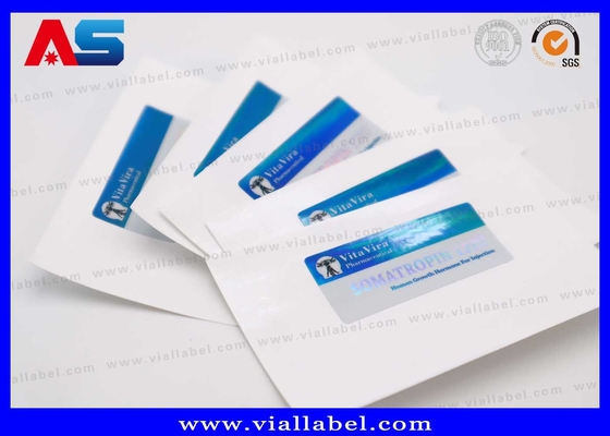 Étiquette adhésive pour flacons de 2 ml de Hcg de petite taille couleur bleue métallique