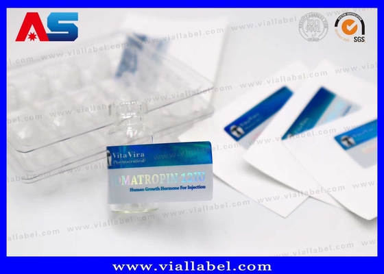 Étiquette adhésive pour flacons de 2 ml de Hcg de petite taille couleur bleue métallique