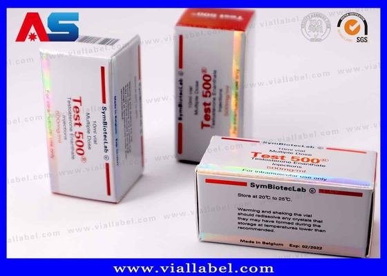 La fiole 10ml olographe argentée enferme dans une boîte la petite impression pharmaceutique faite sur commande de boîtes en carton