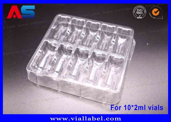 Emballage en ampoules transparentes en PET de 55um pour flacons de 10 x 2 ml Prêt à l'expédition, durable, écologique, directement en usine