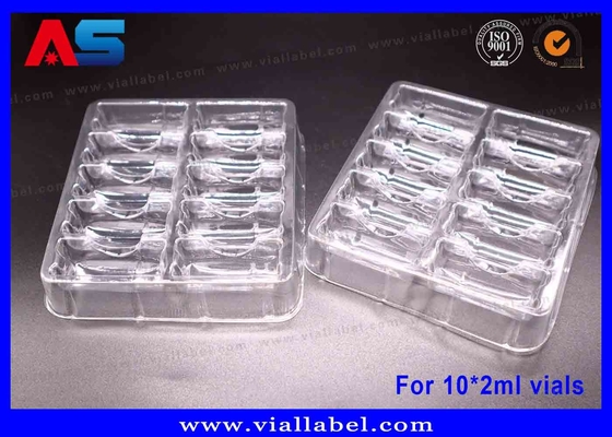 Emballage en ampoules transparentes en PET de 55um pour flacons de 10 x 2 ml Prêt à l'expédition, durable, écologique, directement en usine