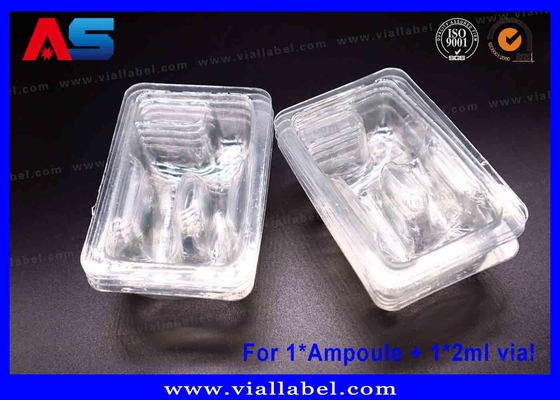 Un plateau transparent pour les ampoules en PET à deux chambres pour une ampoule de 1 ml et un flacon de 2 ml. Certifié ISO, plus de 12 ans d'expérience à l'exportation.