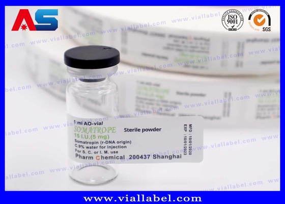 Étiquettes de flacons en verre pour injection Impression personnalisée Pour les suppléments de conditionnement physique Étiquettes de flacons en verre Impression imperméable DDP Expédition