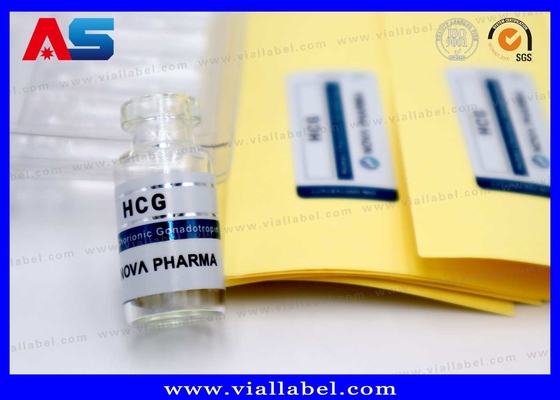 Étiquette de flacon d' injection de 2 ml, étiquette de flacon Hcg personnalisée