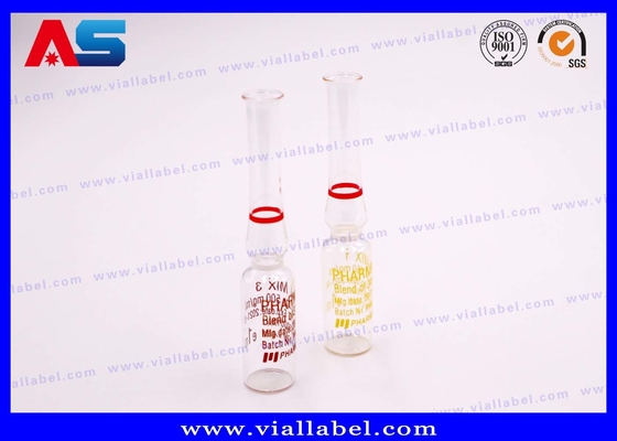 Ampoule de 1 ml de qualité supérieure. Imprimé sur mesure. Grade pharmaceutique et cosmétique. Direct de l'usine.