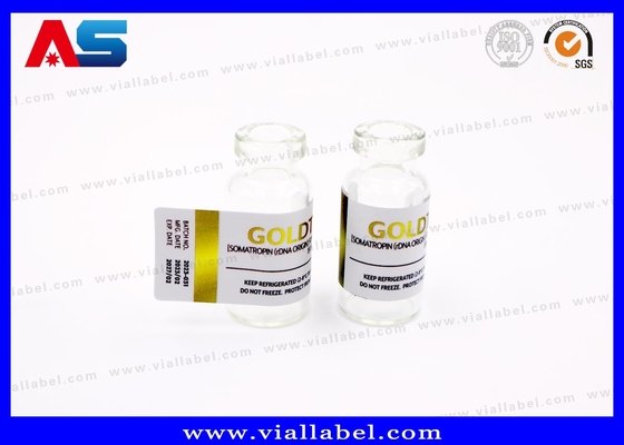 Autocollants pour flacons adhésifs puissants de 10 ml, impression dorée pour peptides lyophilisés injectables