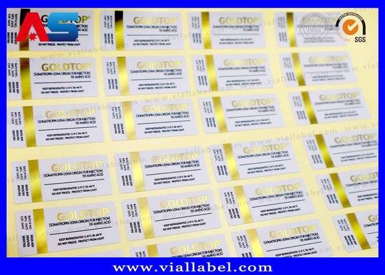 Autocollants pour flacons adhésifs puissants de 10 ml, impression dorée pour peptides lyophilisés injectables