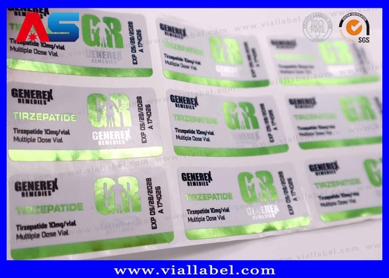 Autocollants pour flacons de Semaglutide 2mg / 5mg, petits formats, avec caractéristiques écologiques et conception étanche