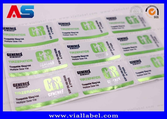 Autocollants pour flacons de Semaglutide 2mg / 5mg, petits formats, avec caractéristiques écologiques et conception étanche